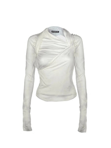 HYEIN SEO - Tied Long Sleeve Top - AW25 - WHITE